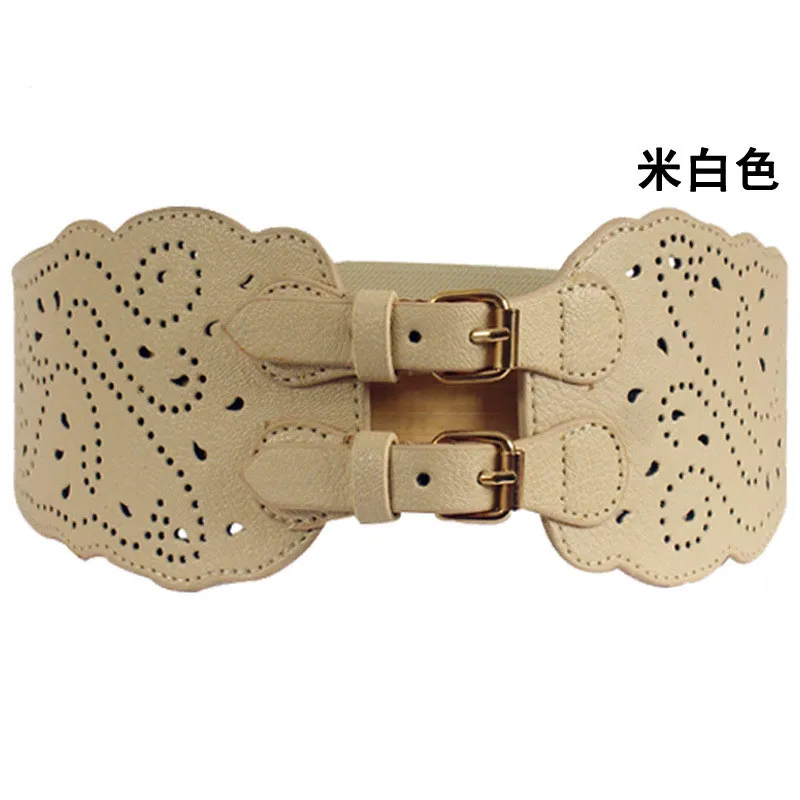 Винтажный Плетеный ремень из искусственной кожи с двойной пряжкой широкий