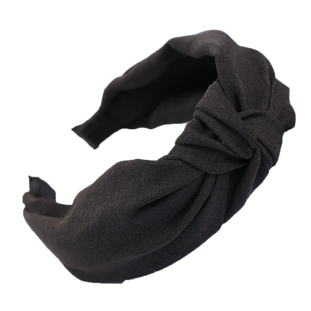 Ободок для волос с бантом Женский однотонный ободок простой милый девушек