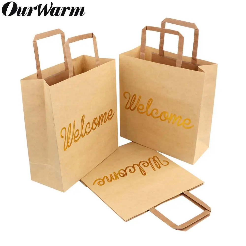 OurWarm 5 шт. высококачественные бумажные пакеты из крафт бумаги оптом идеальные