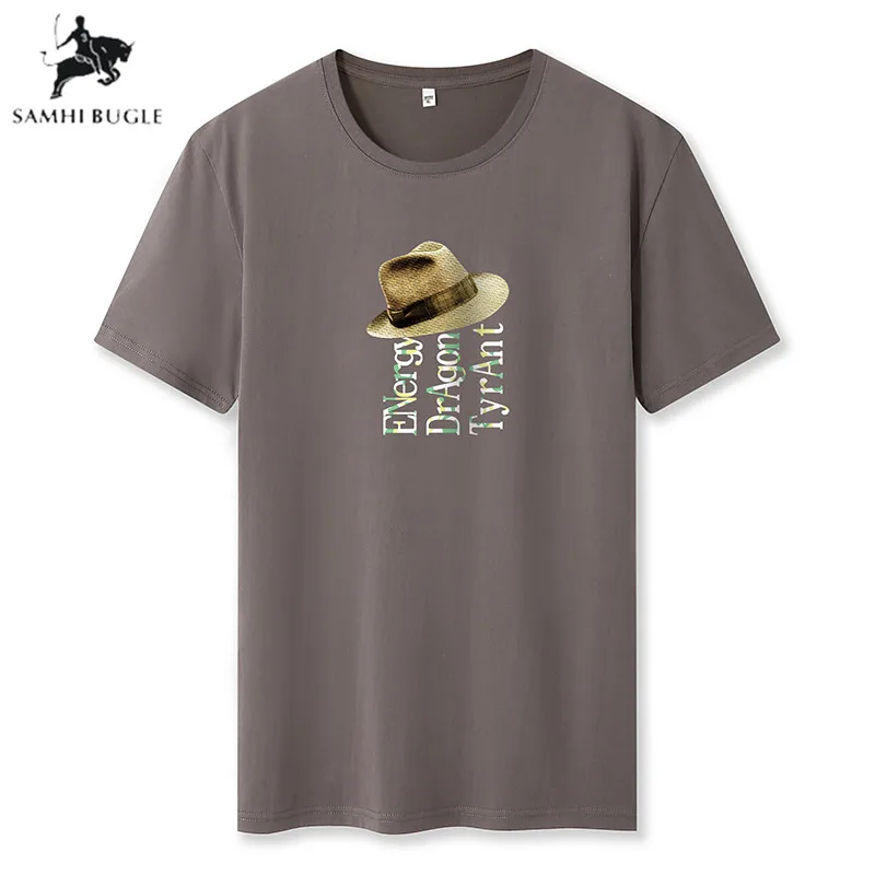 Мужская футболка в стиле хип хоп Повседневная с принтом соломенной шапки Уличная