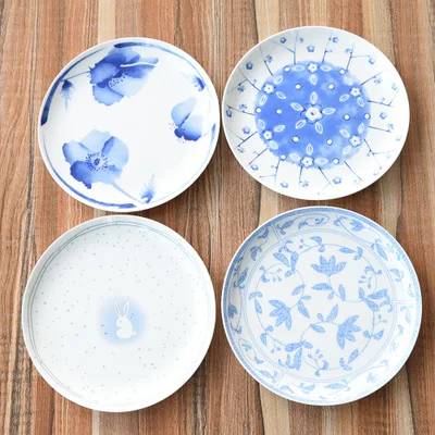 

Japanese Dim Sum Plate Breakfast Snack Fruit Salad Dessert Steak Flat Plate Ceramic Afternoon Tea Home Tableware Free Shipping