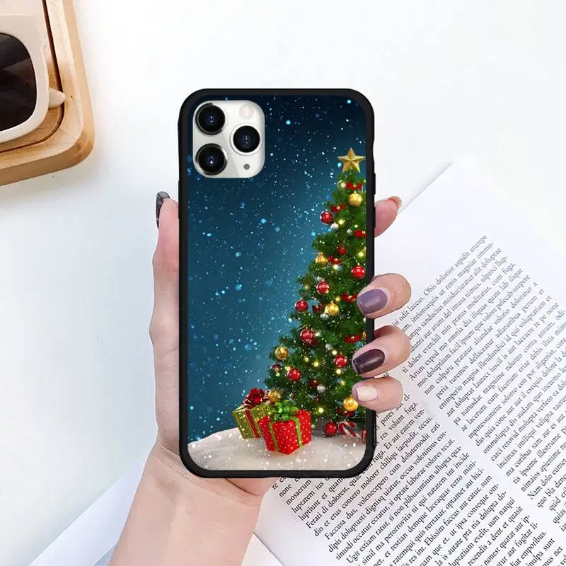 

Marry Christmas Holiday Tree New Year Phone Case for iPhone 11 12 pro XS MAX 8 7 6 6S Plus X 5S SE 2020 XR Luxury funda coque