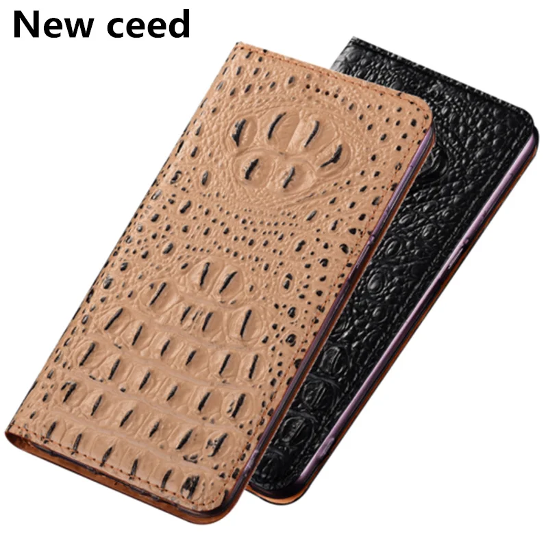 Crocodile Pattern Genuine Leather Phone Case Credit Card Holder For Samsung Galaxy A6 Plus Bag | Мобильные телефоны и