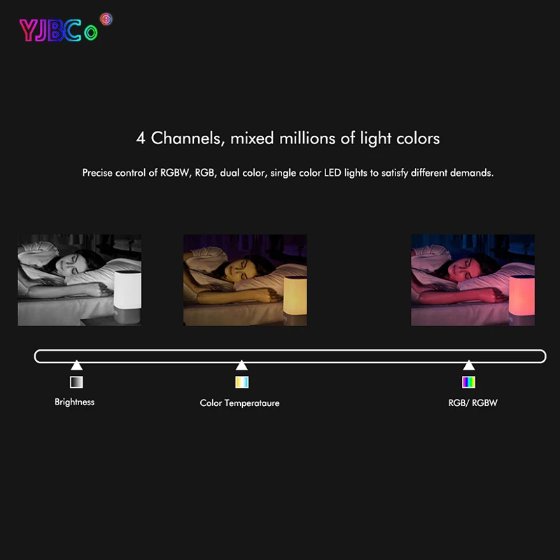 

VP RF 2.4G RGBW/RGB/CCT/Dimming led controller 4 in 1 DC12-24V 15.5A 4CH receiver PWM dimmer for led strip led bulb