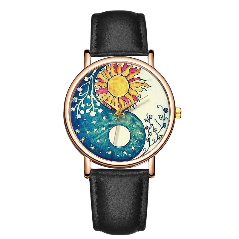 Beautiful  Flower watch Men Women neutral Watch for student Children Christmas wristwatch Watch for gift Sunflower watch