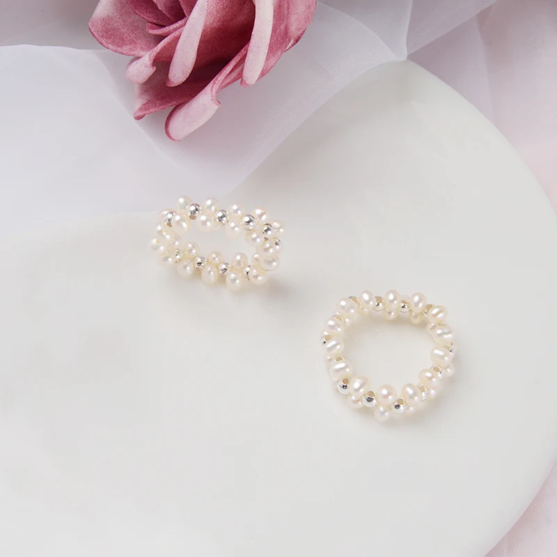 Женское кольцо из серебра с пресноводным жемчугом|Кольца| |