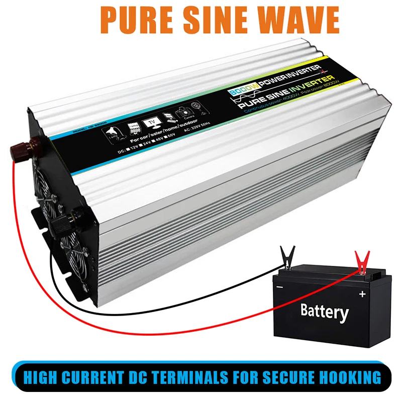 Преобразователь напряжения Conti 4000 Вт 8000 Peak True Pure Sine Wave преобразователь солнечной