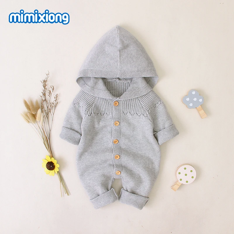 Детские вязаные комбинезоны Осенние для новорожденных мальчиков и девочек