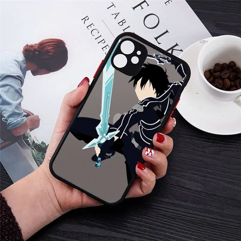 

Sword Art Online SAO Anime luxury Phone Case funda matte transparent For iphone 7 8 11 12 plus mini x xs xr pro max cover