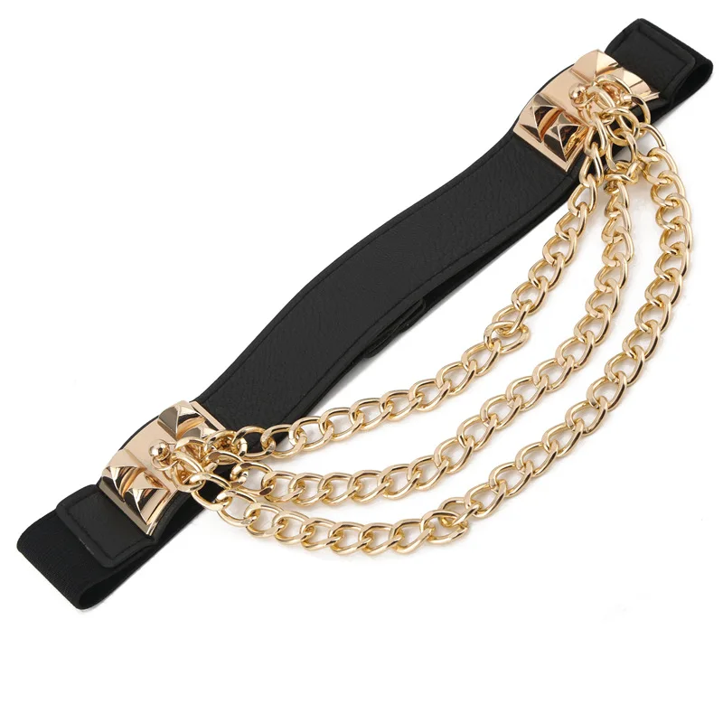 Women's fashion belt elastic waist belt female QZ0081 decorative chain metal belts 2020 new