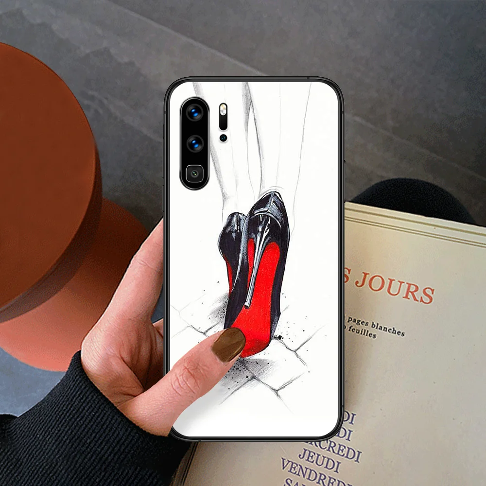 

French Brand Girl Phone Case For Huawei P Mate Smart 10 20 30 40 Lite Z 2019 Pro black Bumper Luxury Hoesjes Trend Waterproof 3D