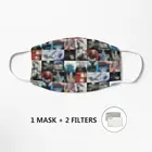 U2 achtung baby стекло эффект маска Для женщин и мужчин, для детей, одежда для сна, 3d весело рот Mark ткань маски для лица моющиеся в стиле хип-хоп вечерние + 2 фильтра