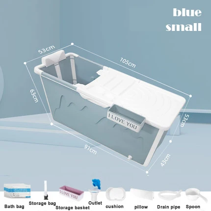 blue-S Складная Ванна для взрослых, бочонок для взрослых, Складная Ванна для взрослых, ванна для дома, полный корпус, ванна для взрослых, большая ванна, артефакт - Цвет: blue-S
