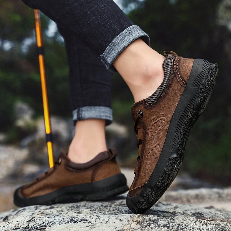 

Men Casual Shoes 2020 Men's Casual Wear Shoes Shoe Man For Men Breathable Leather Black Flat Mens Leisure Hot Sale Male