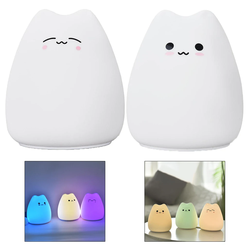 

Cartoon Cat Silicone Night Light Nightlight Kids Gift Children Toddler Decor