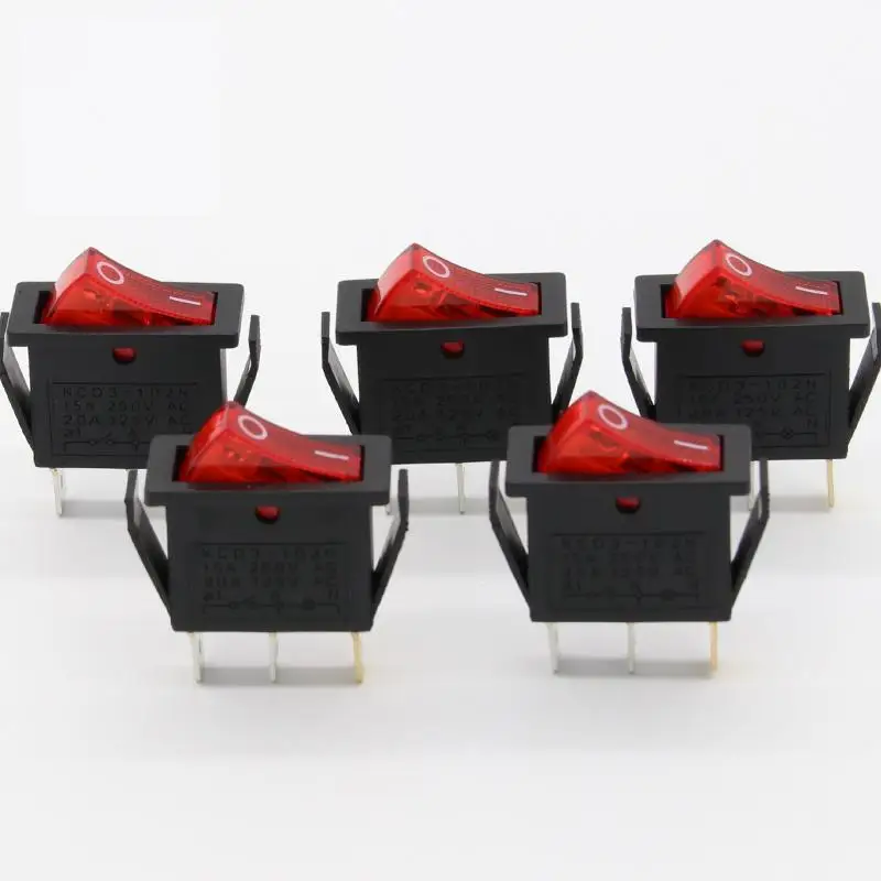5 шт./лот красный светодиод 3PIN SPST вкл./ВЫКЛ. G132 кулисный переключатель для лодки