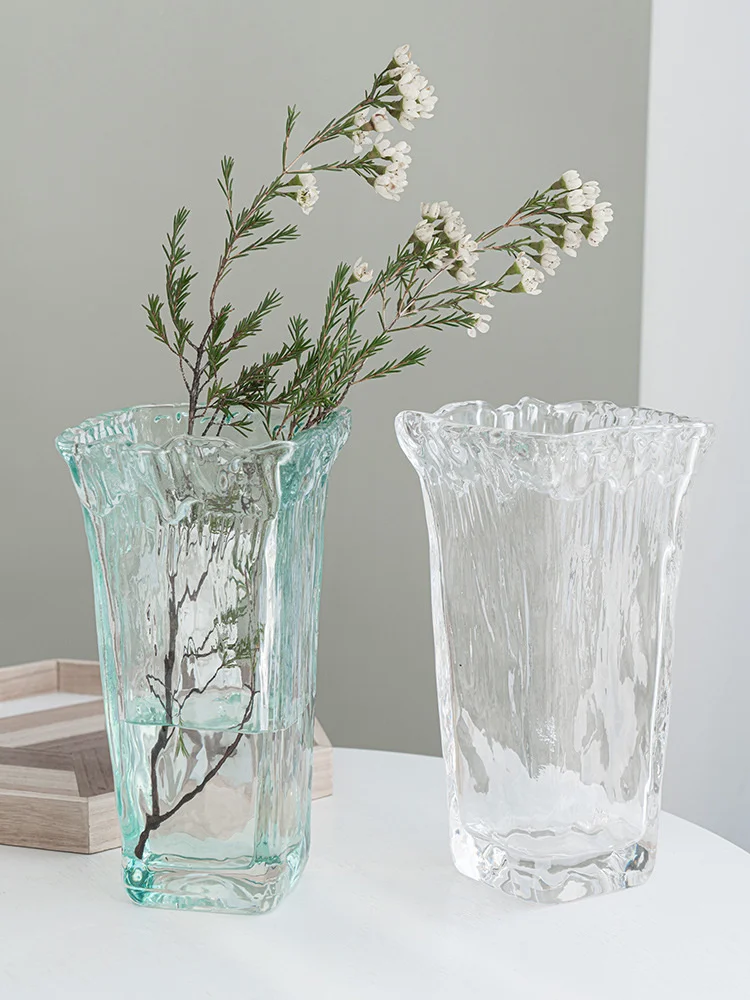 

Transparent Europe thicken glass vase decoration for home room be flower bottles light blue table bottles
