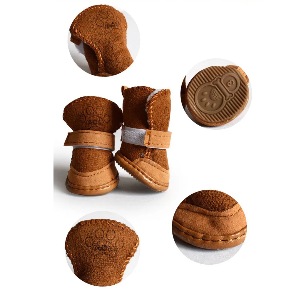 Домашние питомцы собаки зимняя обувь зимние водонепроницаемые ботиночки носки