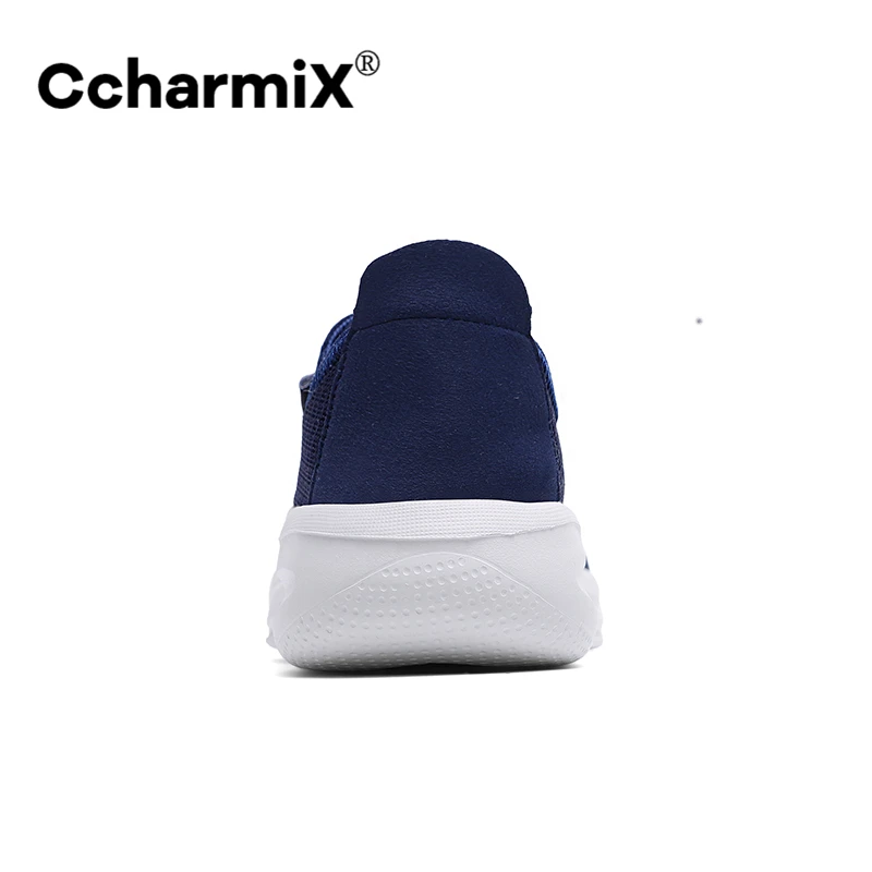 Кроссовки мужские CcharmiX летние дышащие белые на массивной подошве повседневные