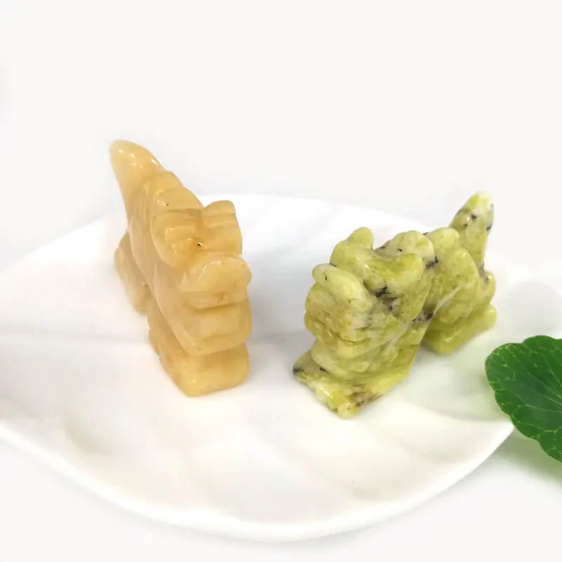 Бесплатная доставка из лимонного нефрита и желтого 2 дюйма талисман дракона