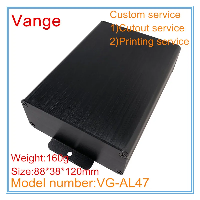 1pcs/lot electronic device metal box split black case 6063-T5 Aluminum profiles housing enclosure 88*38*120mm satin finish | Обустройство