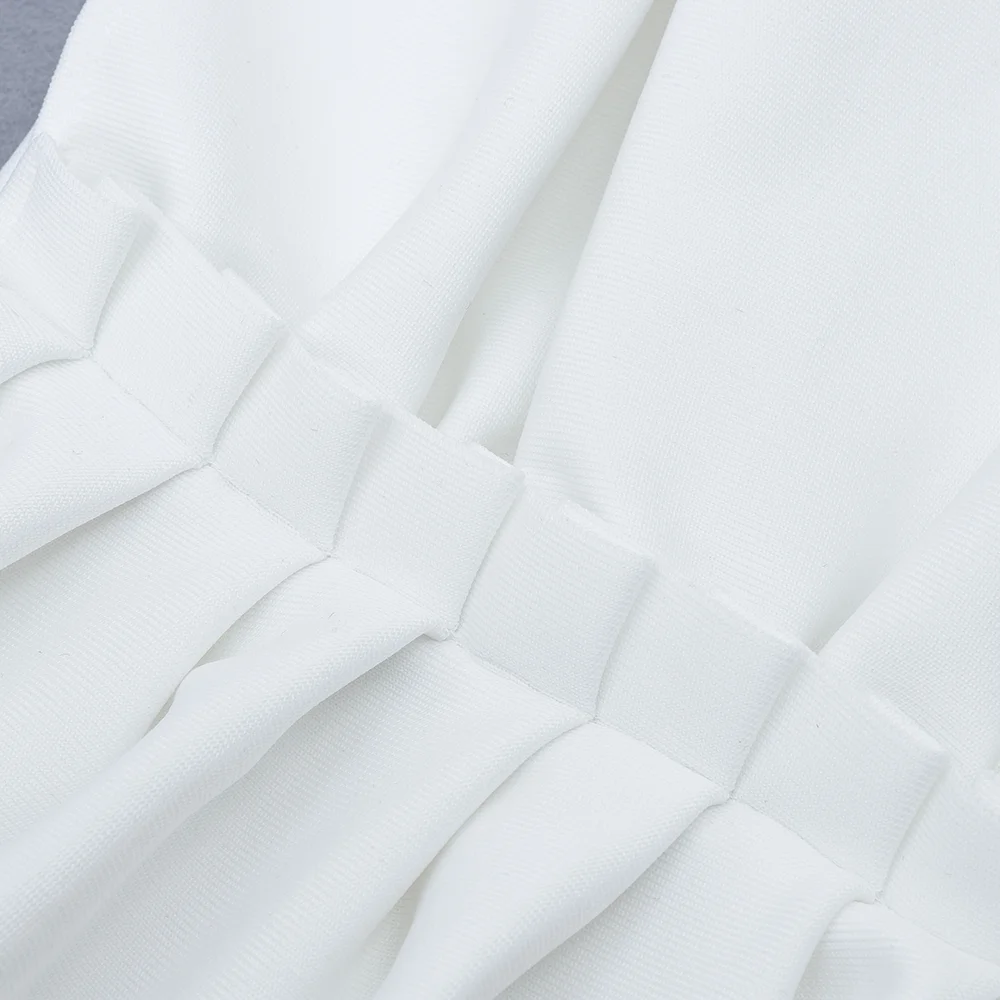 Новейший Летний стиль пикантный белый бандажный комбинезон без бретелек с