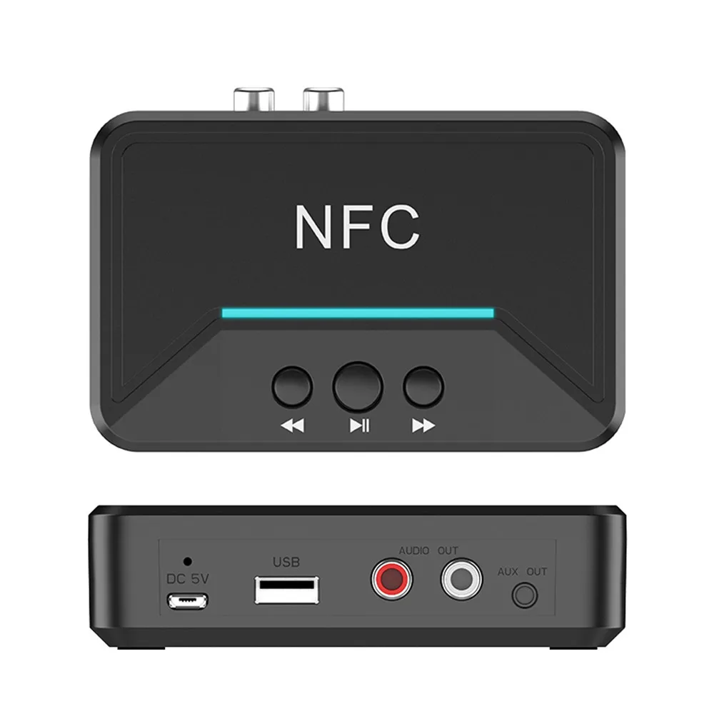 

BT200 NFC Bluetooth 5.0 Audio Receiver & USB Play RCA AUX Jack Wireless Adapter Suppotr USB Play For CAR Home Speaker Headphone