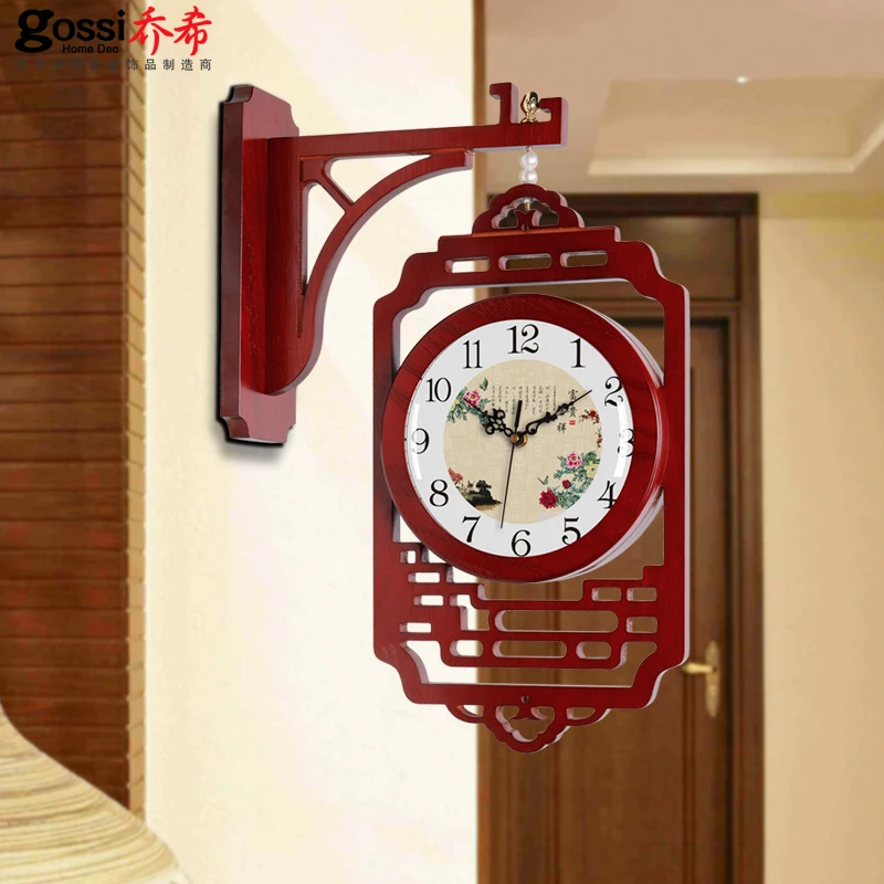 Настенные часы с двойным циферблатом в скандинавском стиле креативные бесшумные