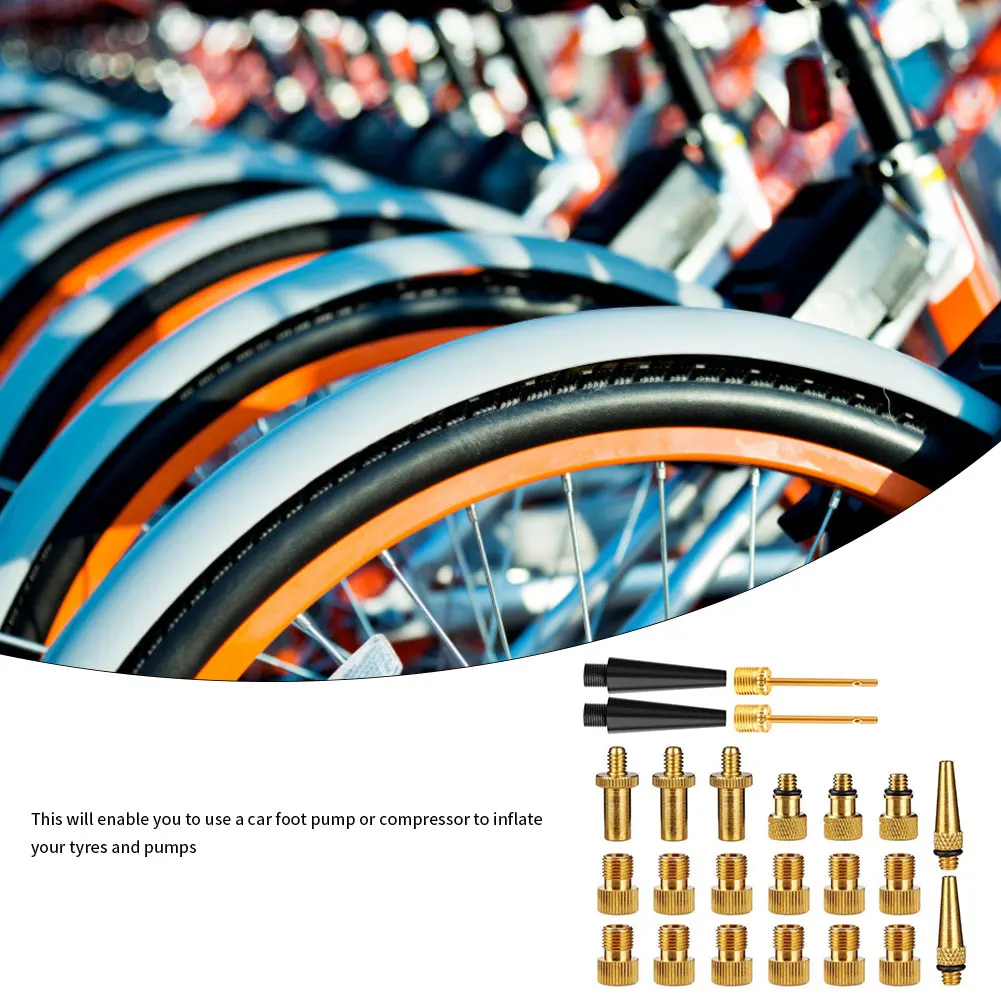 

24pcs Bicycle Pump Tire Valve Adapter Convert Tire Presta To Schrader Copper Bike Air Valve Adaptor Wheels Nozzle Cycling Tool
