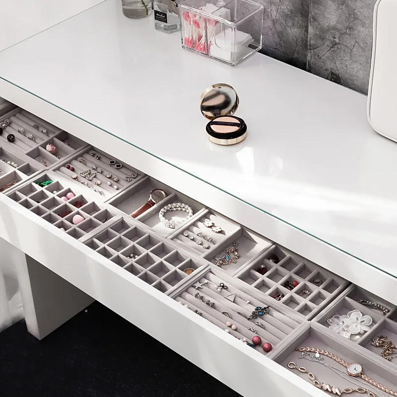 Бархатный ящик для хранения ювелирных изделий серьги часы косметический