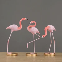 nordic pink figurines miniatures animal set modern flamingo wedding figurines miniatures simple adornos home accessories dg50fm