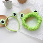 Милые повязки для волос для девочек, забавная повязка на голову с лягушкой для макияжа, широкие эластичные повязки для волос, Женские аксессуары для волос, повязка для волос для умывания лица для девочек