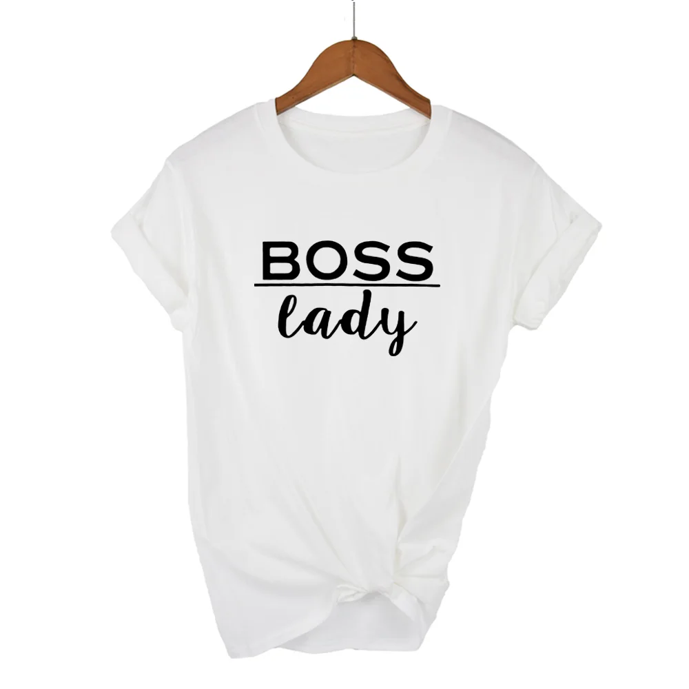 Женская футболка с буквенным принтом boss lady хлопковая Повседневная забавная для