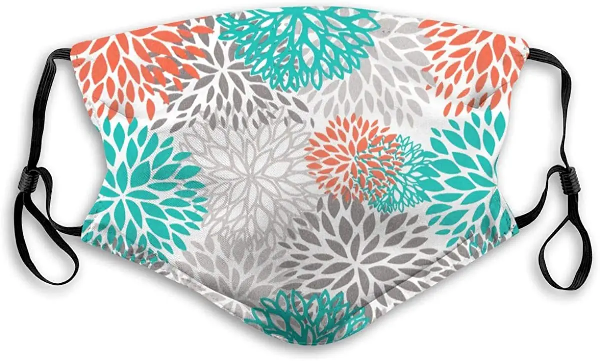 

Dahlia Flower Pattern Dust-Proof Mask Adjustable Mask Can Be Washed And Reusable Contains Two PM2.5 Filter Refills Adult Mask
