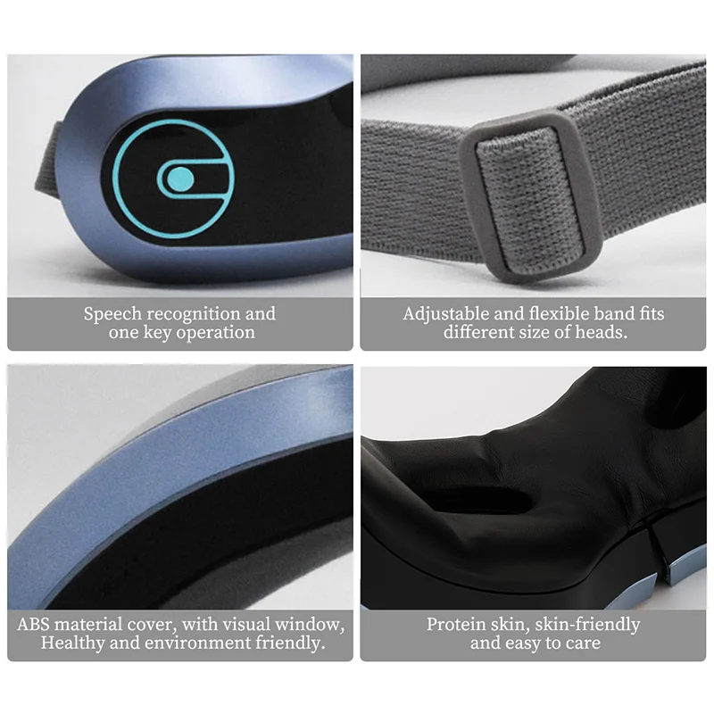 Массажер для глаз с теплым воздушным давлением Bluetooth музыкальная вибрация