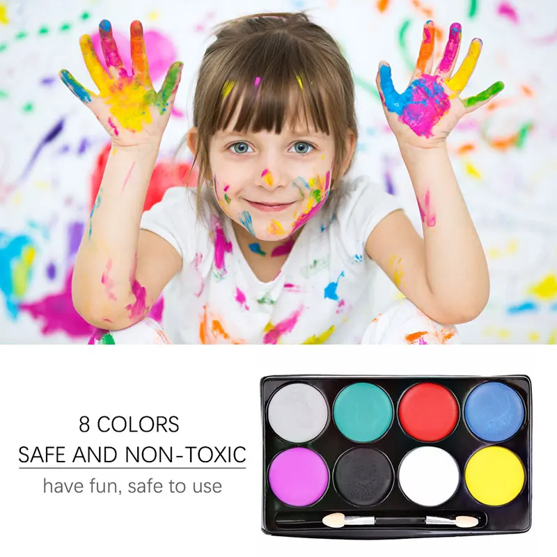Сценические вечерние краски 8 цветов для тела крем палитра нетоксичные