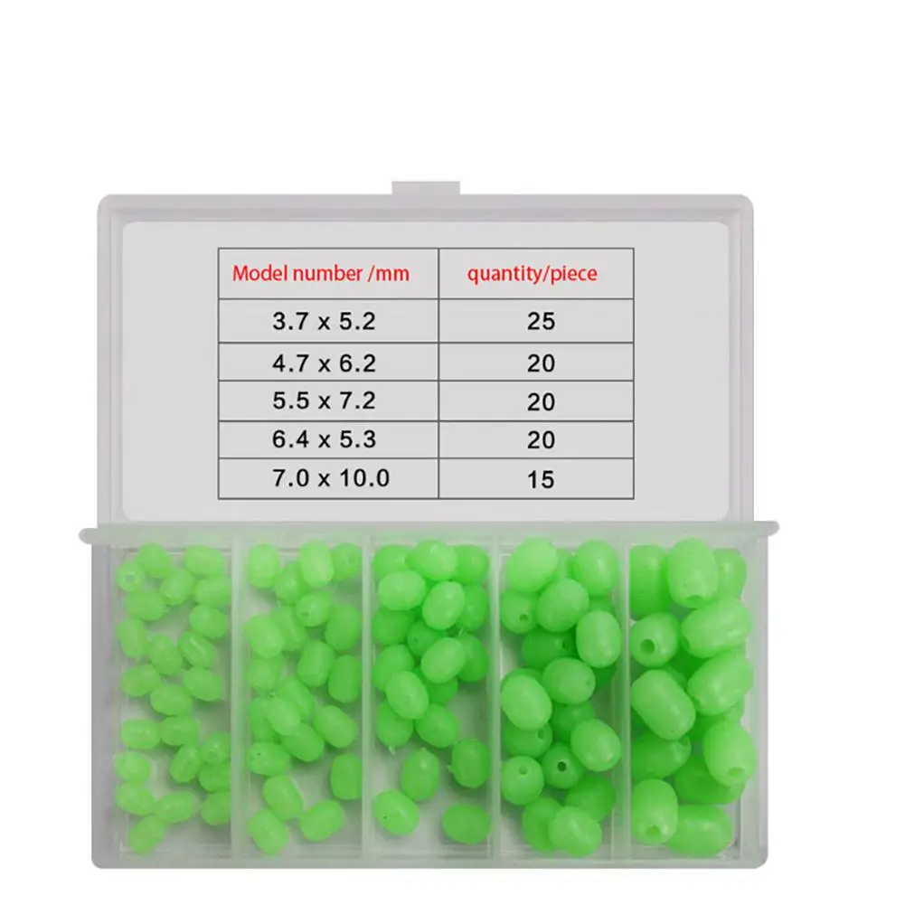 

100PCS/Lot Multiple Size Fishing Beads Night Luminous Green Beads Anti-collision Bead Lure Fishing Tackle Accessories Hot Sale