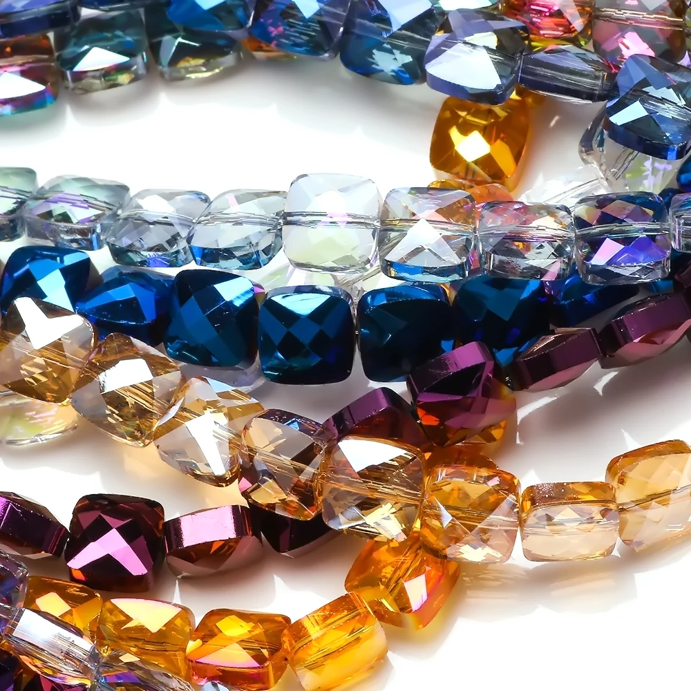 Бусины квадратные граненые из австрийского хрусталя 6/8 мм | Украшения и