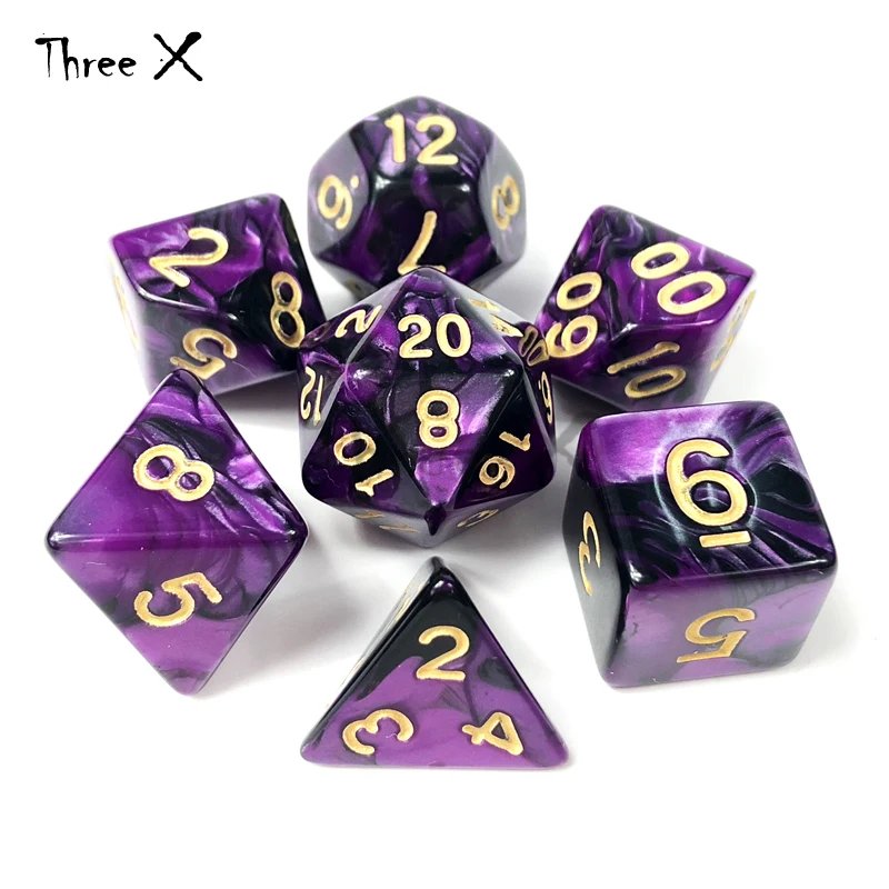 101 шт. многогранная игральная кость Плюс сумка 13 комплектов D4 D6 D8 D10 % D12 D20 для