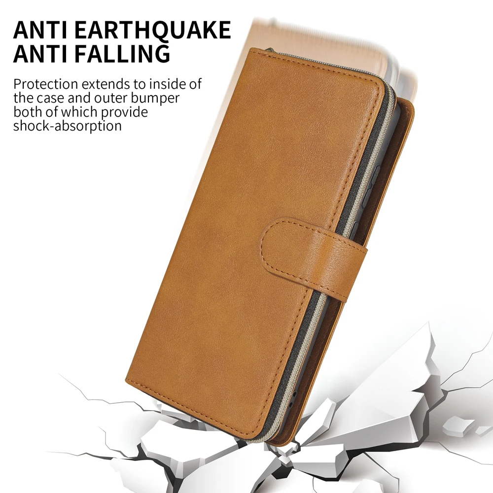 Чехол на молнии из искусственной кожи с подкладкой ТПУ для Apple iPhone X Xs Xr XsMax