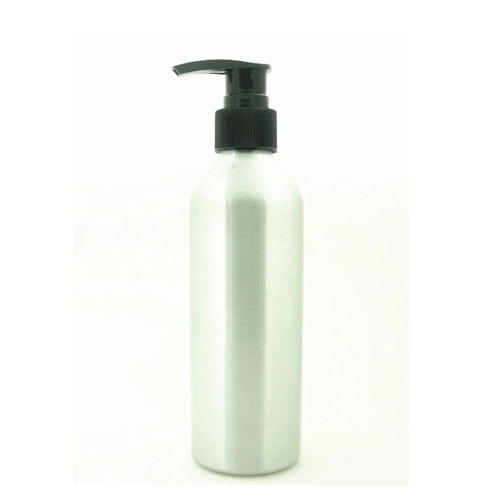 

5oz/150ml Round Empty Round Aluminum Bottles, Sliver Metal Bottle With Black/White Twist Lotion Pump