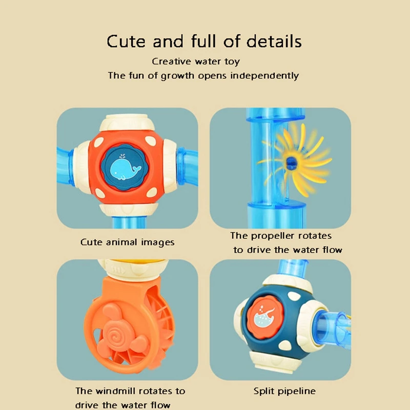 

Baby Building Bath Pipes Toy Set DIY Water Spray Shower Game for Children Swimming Bathroom Bathing Kids Toys