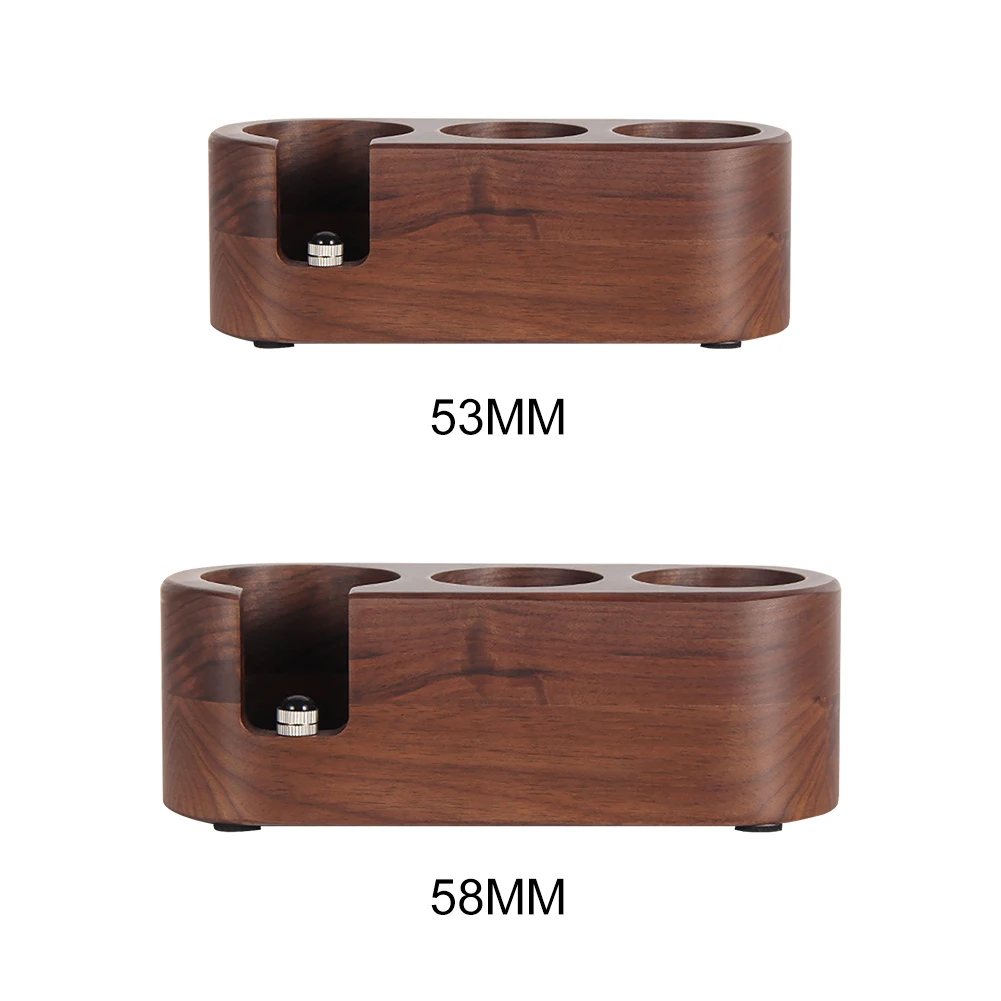 

Stand Storage Rack Home Coffee Tamper Holder Barista Tool Handle Bracket Stable Non Slip Walnut Wood Cafe Espresso Distributor