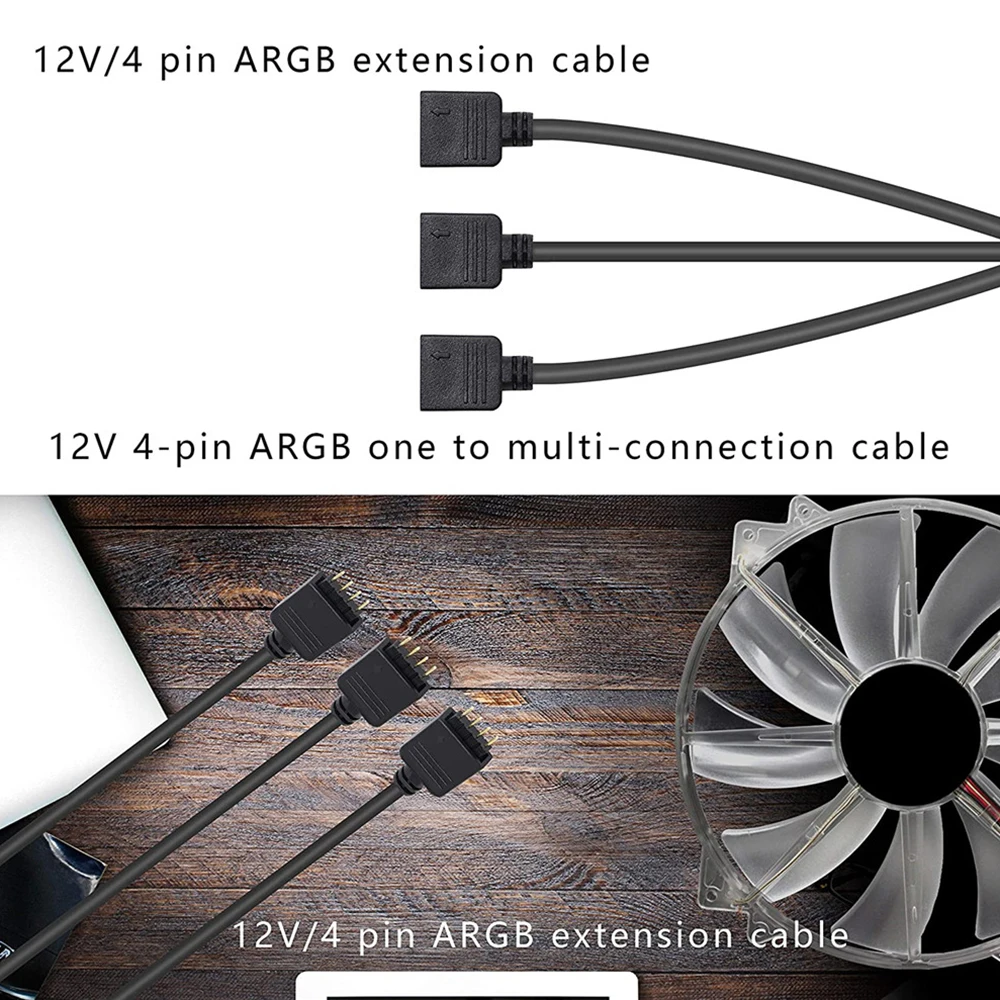 12V 4 PIN RGB Splitter Cable LED Strip Connector 4pin Male Female Extension for Computer Fan Motherboard | Обустройство дома