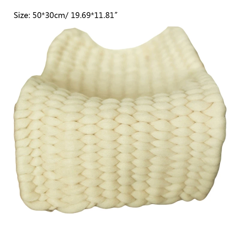 

Newborn Photography Props Knitted Crochet Baby Blanket Infants Backdrop Photo Shooting Basket Accessories