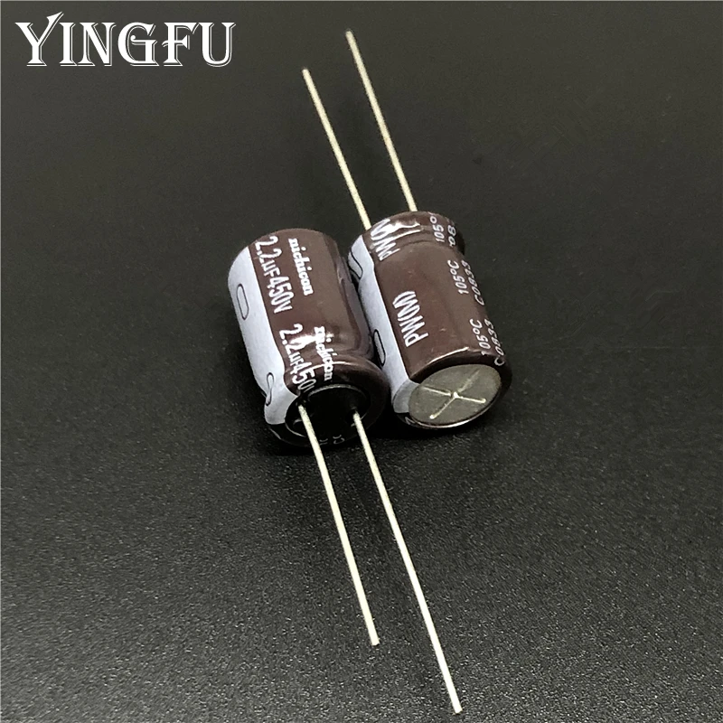 

10pcs 2.2uF 450V NICHICON PW Series 10x16mm Low Impedance Long Life 450V2.2uF Aluminum Electrolytic capacitor