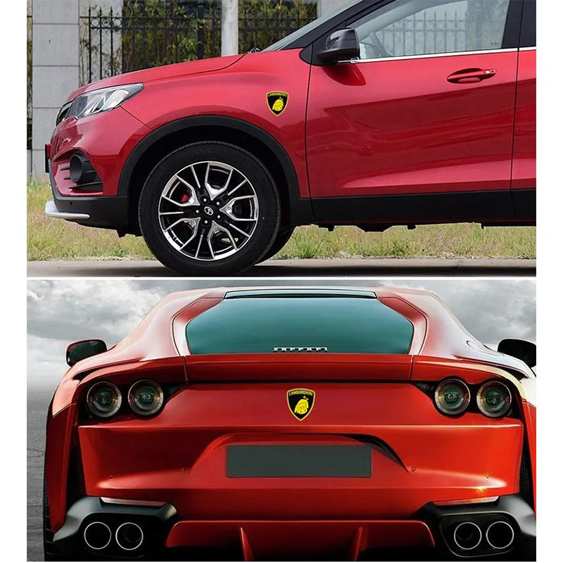 Забавный aluminumcar стикер для окна автомобиля на рулевое колесо forPorsche Ferrari Lamborghini Ford