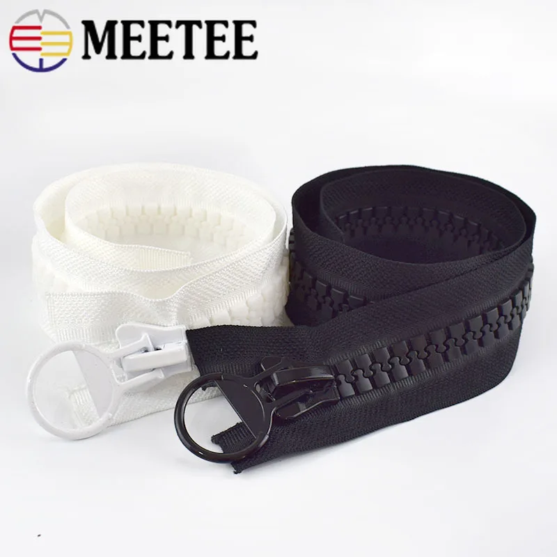Meetee 20 #60/75/80/100/150/200 см очень большие молнии из смолы белый и черный открытый конец