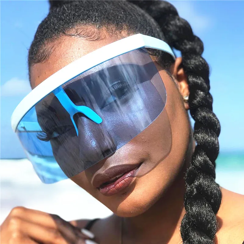 

OUTU001 Summer Women's Oversize Mask Sunglasses Goggles Windproof Hood Eyeglasses UV 400 Men Waterproof Sun Glasses