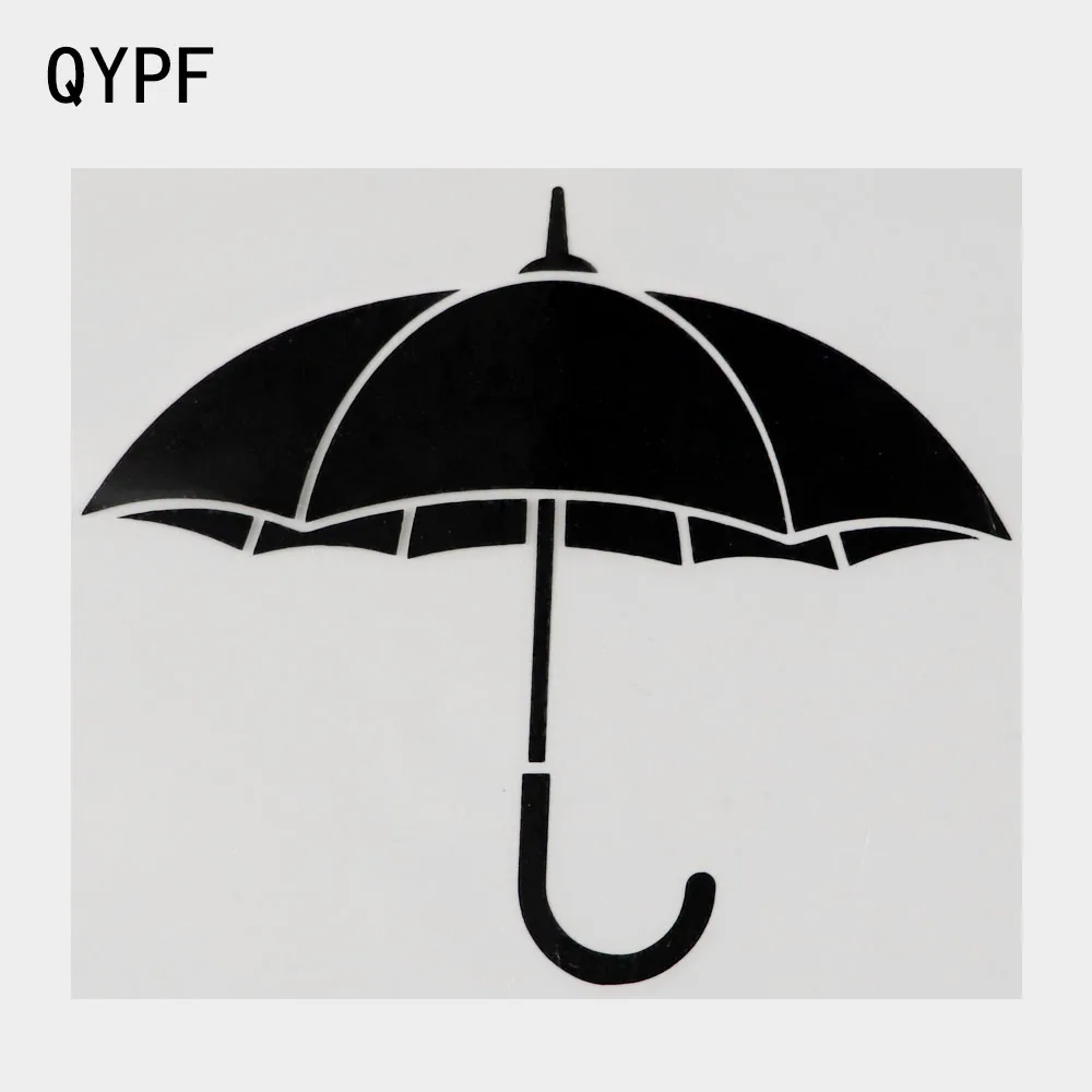 

Стильная наклейка QYPF 13,5 см × 11,5 см, стильная наклейка-Зонтик для автомобиля, виниловая черная/Серебристая 2A-0143